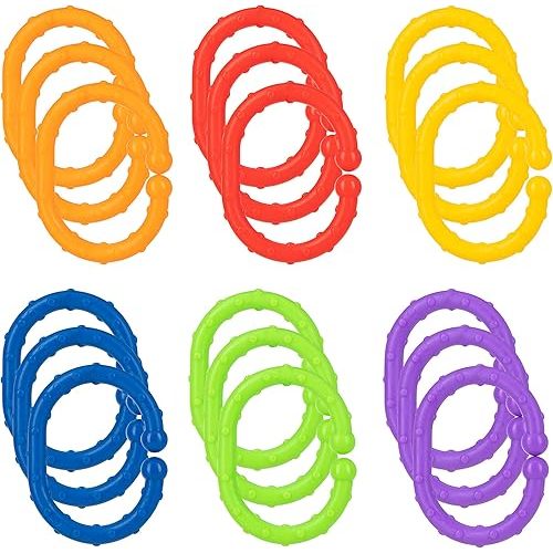Nuby Linkables Car Seat Toy and Baby Stroller Accessories - 18-Count