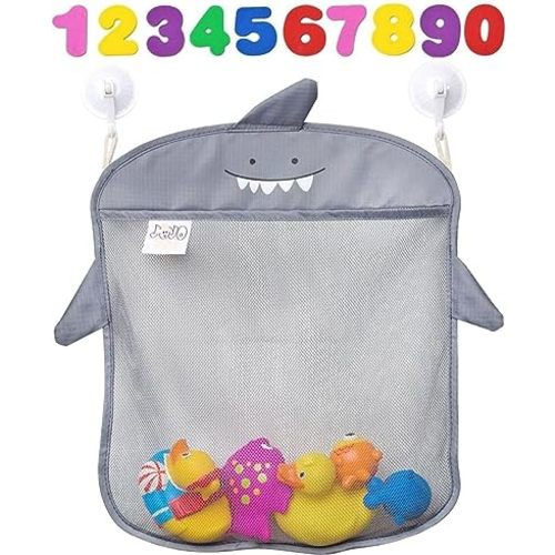 Amazon.com: JOJOOKIDS Bath Toy Storage Set of 2 + 10 Eco-Safe Foam Numbers | Bath Toy Organizer Mesh Net Shower Caddy for Baby Bath Toys for Toddlers 1-3| Quick Dry Bathroom Decor Bath Toy Holder : Toys & Games