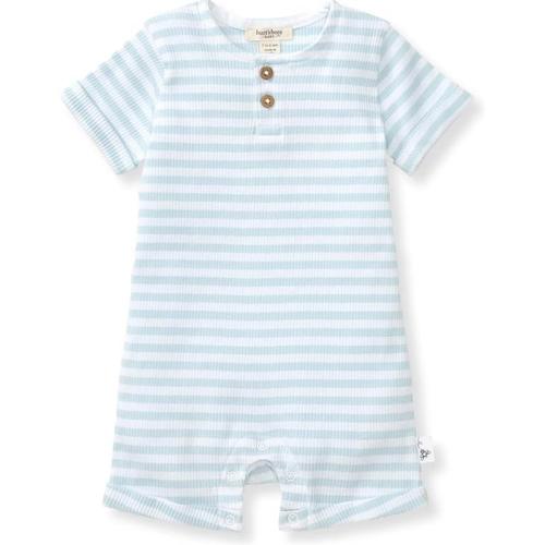Burts Bees - Baby Boy Rib Stripe Romper, Ocean | MacroBaby