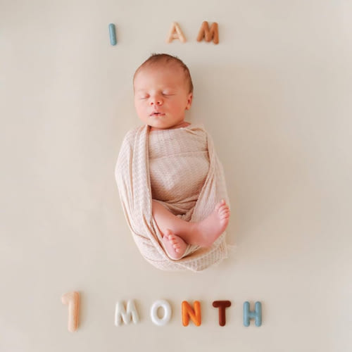 Lucy Darling Felt Baby Monthly Milestone Numbers – Signs & Photo Props – Soft Letters & Numbers for Baby Announcement, Newborn Photography – Neutral