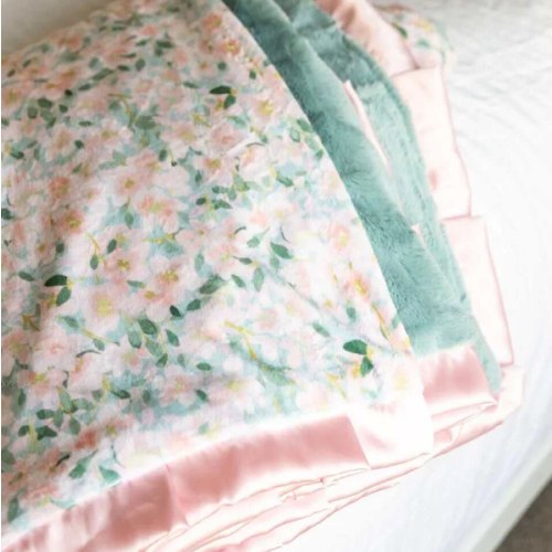 Blushing Blue Blanket | Minky Couture