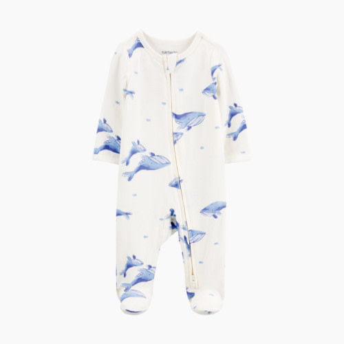 Carter's 2-Way Zip Lenzing Ecovera Sleep & Play Pajamas - Ivory/Blue, 3 M