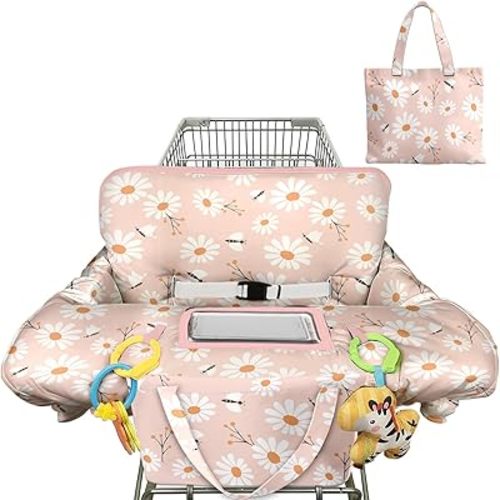 Shopping Cart Cover for Baby Girl Boy 2-in-1 High Chair Water Resistant High Chair Cover Blue Sailboat Gender Neutral Cart Cover for Babies Padded Grocery Cart Cover for Baby