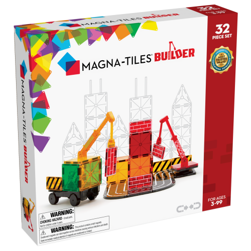 MAGNA-TILES Builder 32-Piece Magnetic Construction Set, The ORIGINAL Magnetic Building Brand, for Child Ages 3+