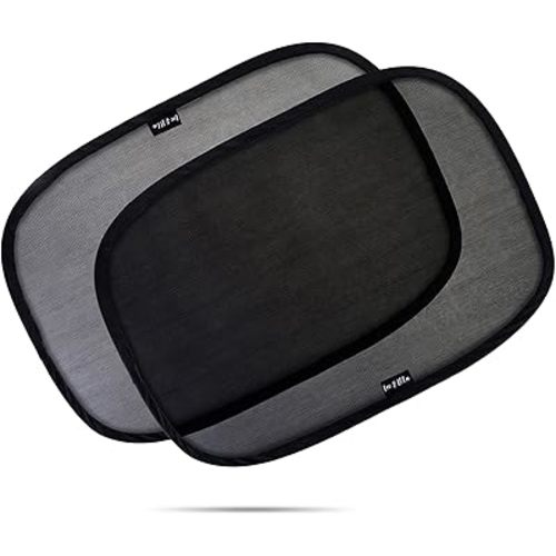 Leo and Ella Car Window Shades - 2 Pack, 19"x12" Cling Sunshades for Windows - Sun, Glare and UV Rays Protection for Kids