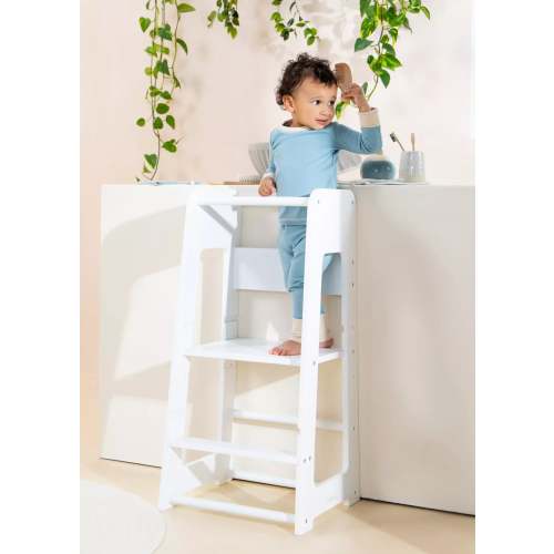 Child Stool - Educational Tower - White