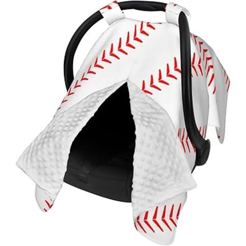 Baseball Baby Car Seat Canopy Cover Multi Use Nursing Cover for Newborn Car Seat Canopy Mom Nursing Breastfeeding Covers Newborn Shower Gift