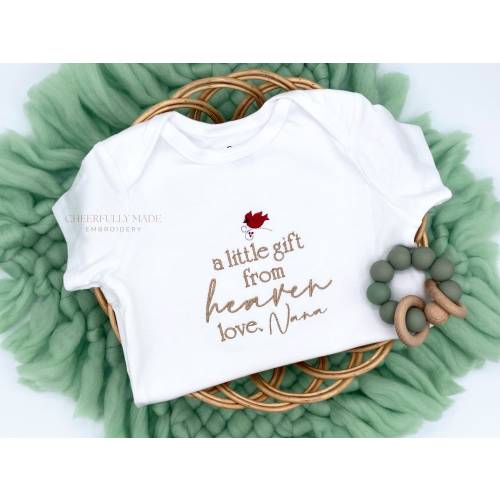 Embroidered a little gift from Heaven Custom Bodysuit
