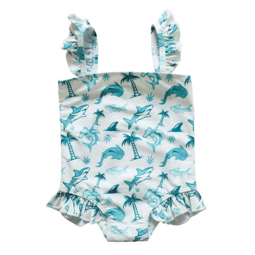 Shark Little Surfer Girl Swim One-piece
