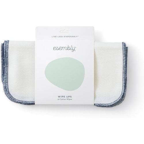 Esembly Wipe Ups, Organic Cotton Baby Wipes, 12-Pack