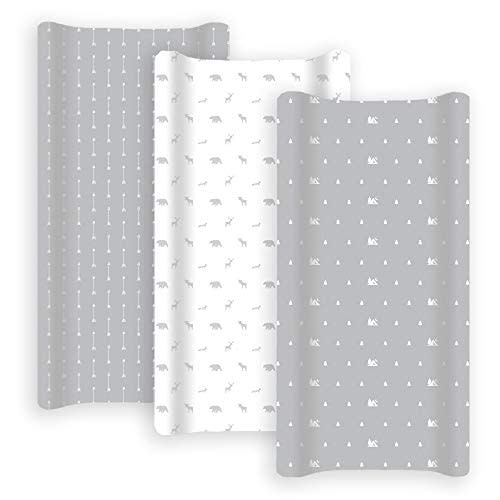 GROW WILD Changing Pad Cover 3 Pack | Soft & Stretchy Jersey Cotton | Baby Changing Table Pad Cover | Diaper Changing Pad Covers for Girls and Boys (Forest & Woodland)