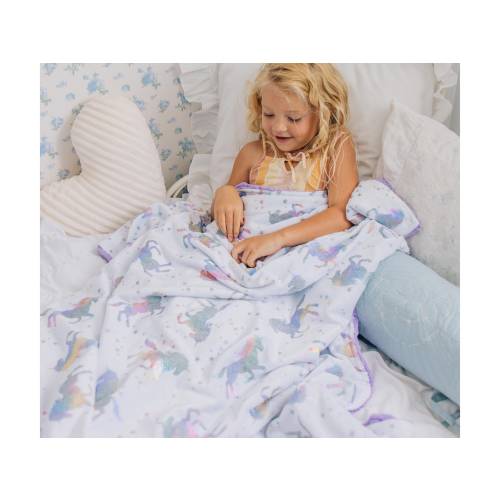 Unicorn Plush Blanket, Sparkle Unicorn Throw Blanket, Christmas Gift for Girls