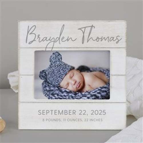 Simple & Sweet Personalized Baby Shiplap Frame 4x6 Horizontal