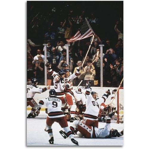 LGDSBHH 1980 OLYMPIC HOCKEY MIRACLE ON ICE OLYMPIC Poster Canvas Prints Wall Art For Home Office Bedroom Dec Poster Decorative Painting Canvas Wall Posters 12x18inches(30x45cm) unframed