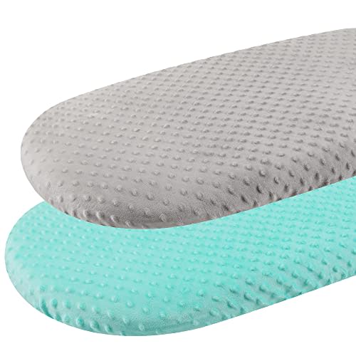Dot Bassinet Sheet Set 2 Pack Stretch Fitted Cradle Sheets,Ultra Soft Thick Universal Fit Oval Rectangle Hourglass Pad/Mattress, for Baby Girls and Boys Grey Green