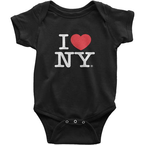 I Love NY Baby Bodysuit Officially Licensed Infant Snapsuit Black, 6m