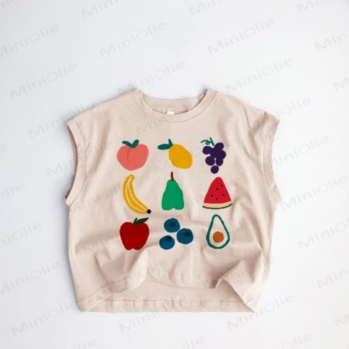 Baby Toddler Various Fruits Khaki Tank Top