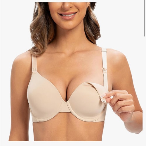 MELENECA Women's Full Coverage Underwire Support Plus Size Breastfeeding Nursing Bra