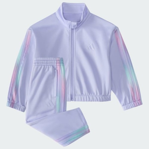 Two-Piece Long Sleeve Printed 3-Stripes Fashion Tricot Jacket Set