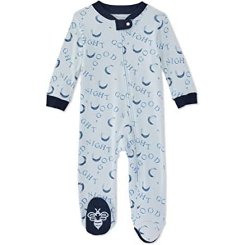 Burt's Bees Baby Baby Boys' Sleep and Play Pajamas, 100% Organic Cotton One-Piece Romper Jumpsuit Zip Front Pjs