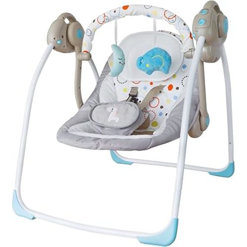 Baby Swings for Infants to Toddler, Electric Baby Swings for Newborn, Baby Swing with Intelligent Music Vibration Box, Portable Baby Swing Load Resistance: 6-25 lb, Applicable Object: 0-9 Months