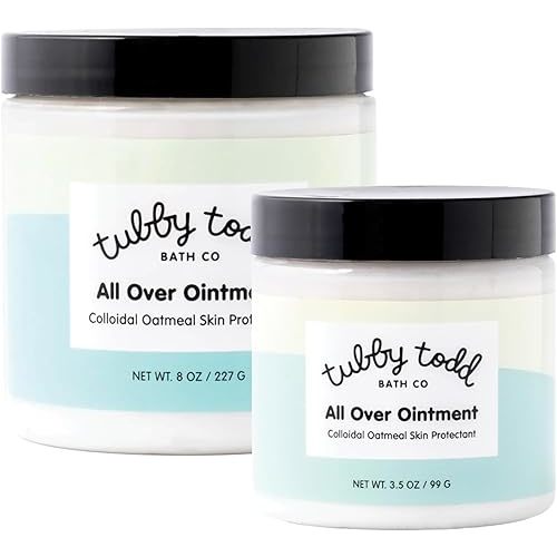 TUBBY TODD All Over Ointment - Baby Eczema Cream - Everyday Multi-Purpose Baby Skin Relief Cream - Sensitive Skin, Dry Skin & Irritation - Steroid & Gluten Free - Fragrance Free, 2 Pack 3.5oz & 8oz