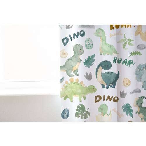 Dinosaur curtain sigle panel. Dinosaur nursery decor, Dino window curtains, Baby boy nursery, Kids playroom curtains, Dinosaur bedroom - PrF