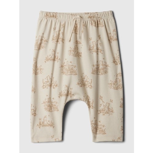 Baby Supima® Print Pull-On Pants in beige bear, size: 0-3 M