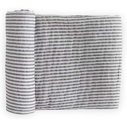 Little Unicorn Premium Cotton Swaddle Baby Blanket | Breathable Fabric | for swaddling, Play, Nursing & More (Grey Stripe)