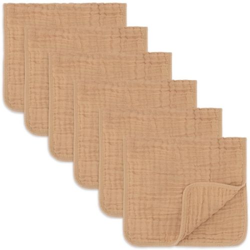 Muslin Burp Cloths Large 100% Cotton by Comfy Cubs, Color: Caramel, Size: pack of 6
