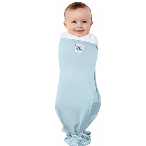 The Ollie Swaddle - Helps to Reduce The Moro (Startle) Reflex - Made from a Custom Designed Moisture-Wicking Material (Sky)