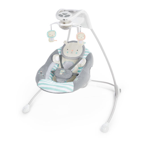 Ingenuity InLighten Foldable Lightweight Baby Swing with Lights, Gray
