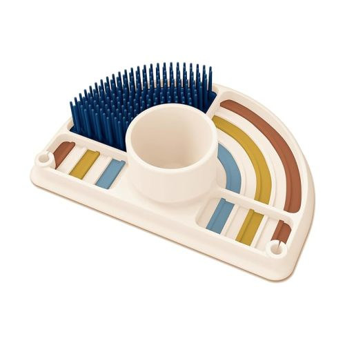 Dr. Brown's 2-in-1 Dry & Prep Silicone Mat, Silicone Baby Bottle Drying Mat with Removable Pegs for Baby Essentials, Built-in Bottle Prep, BPA-Free
