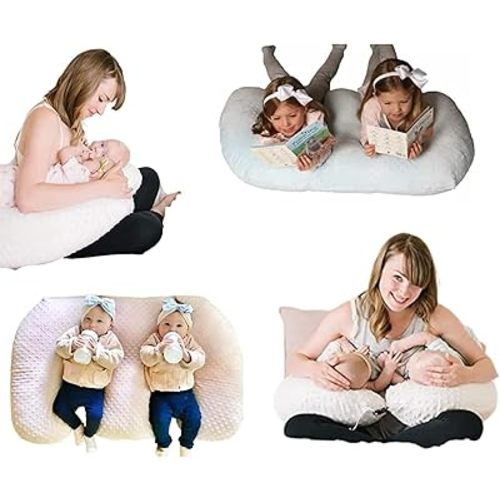 Twin Z Pillow Grey 6 uses in 1 Twin Pillow ! Breastfeeding, Bottlefeeding, Tummy Time, Reflux, Support and Pregnancy Pillow!