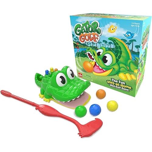 Gator Golf - Putt The Ball into The Gator's Mouth to Score Game by Goliath, Single, Gator Golf, 27 x 27 x 12.5 cm for age 3+ years
