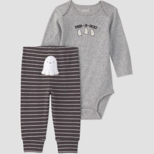 Carter's Just One You® Baby Halloween Boys' 2pc Peek-A-Boo Ghost Bodysuit and Pants Set - Gray Newborn