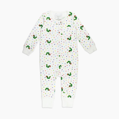 L'ovedbaby Organic Footless 2-Way Zipper Romper - Caterpillar, 9-12m