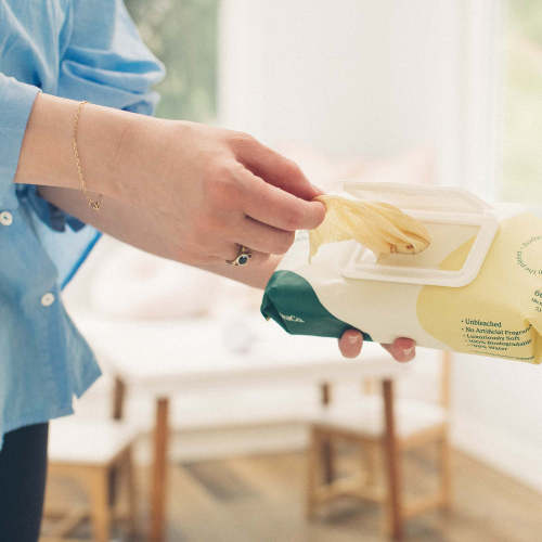 Box of Unbleached Biodegradable Bamboo Baby Wipes | Eco Pea Co.