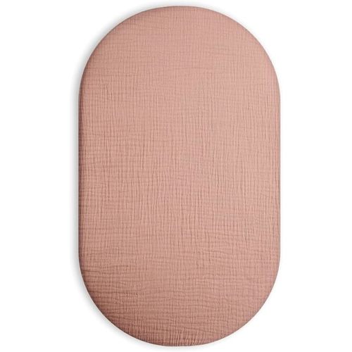 Bassinet Sheet for Baby Boy and Girl, Fitted Sheets for Rectangle, Oval, Hourglass Bassinet Mattress, Muslin Moses Basket Sheets with Neutral Style (Dusty Rose)