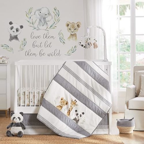 Levtex Baby Mozambique 4 Piece Bedding Set in Gray/Cream
