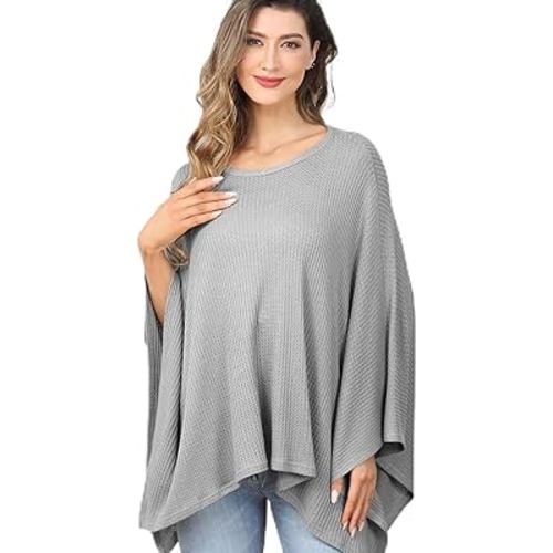 Zdolmy Knit Nursing Cover for Baby Breastfeeding, Cozy Swaddle, Breathable and Soft, Wide Neck with Stretch for Easy View (Grey)