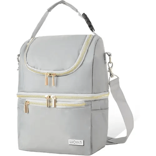 Breastmilk Cooler Bag - Cooler Bag for Nursing Moms Multi-Function, Insulated Baby Bottle Cooler Tote Bag with Double Compartments - Fits 6 Baby Bottles Up to 9 Ounce