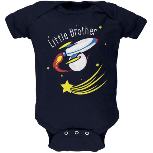 Little Brother Outer Space Rocket Soft Baby One Piece Navy 0-3 M