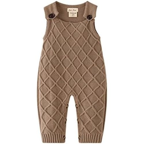 Vintage Baby Boy Knitted Outfits Overalls Romper Toddler Little Infant Photoshoot Props Clothes