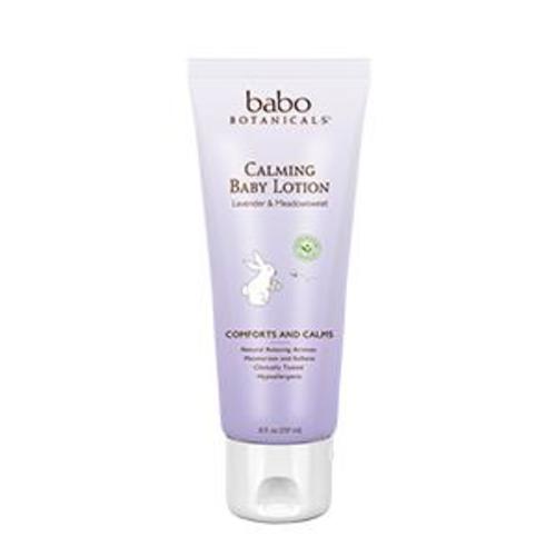 Babo Botanicals Calming Lotion with French Lavender and Organic Meadowsweet, Non-Greasy, Hypoallergenic, Vegan, for Babies, Kids or Sensitive Skin - 8 oz. - Cranberry - 8 Fl Oz (Pack of 1)