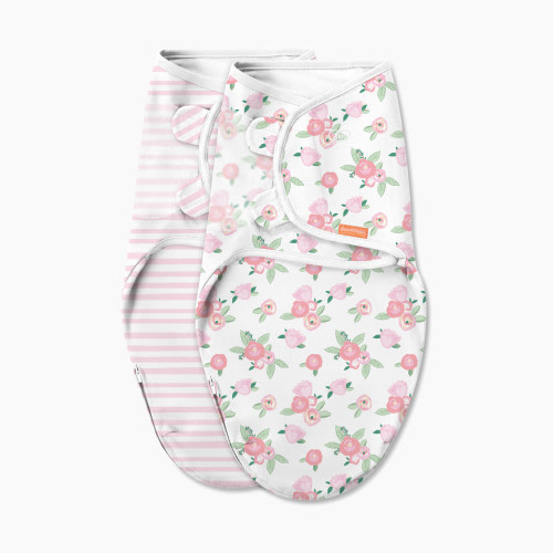 SwaddleMe Luxe Swaddle with Easy Change - Watercolor Floral, Small/Medium, 0-3 Months, 2