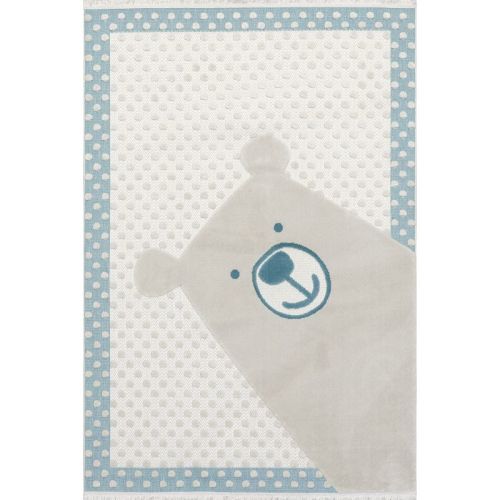 Nuloom Cecelia Graphic 8x10 Indoor Area Rug for Living Room Bedroom Dining Room Nursery Kitchen, Baby Blue/Off White