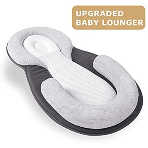 OTTOLIVES Portable Baby Head Support Pillow Babies Bed Mattress Lounger Nest for Newborn Baby Sleep Positioning Comfortable Easy Cleaning Sleeping Lounger for 0 12 Months Baby Lounger