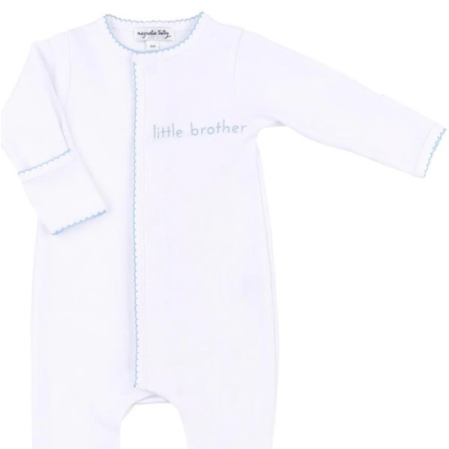 Little Brother Embroidered Footie | Posh Tots Children's Boutique