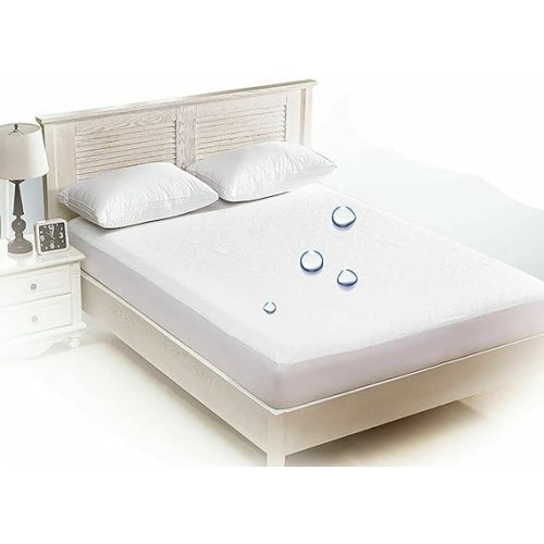 Vinyl Plastic Mattress Protector Fitted Sheet Style Waterproof Mattress Cover Breathable - Bed Wetting and Spill Protection for Mattress Fits a Mattress Up to 11.5" Deep (Queen 80" x 60" x 11.5 Deep)